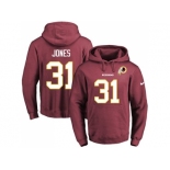 Nike Washington Redskins #31 Matt Jones Burgundy Red Name & Number Pullover NFL Hoodie