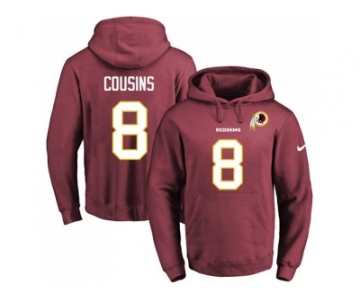 Nike Washington Redskins #8 Kirk Cousins Burgundy Red Name & Number Pullover NFL Hoodie