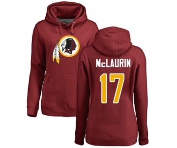 Football Women's Washington Redskins #17 Terry McLaurin Maroon Name & Number Logo Pullover Hoodie