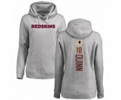 Football Women's Washington Redskins #18 Trey Quinn Ash Backer Pullover Hoodie