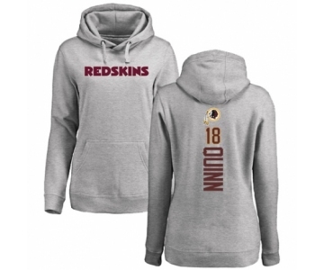 Football Women's Washington Redskins #18 Trey Quinn Ash Backer Pullover Hoodie