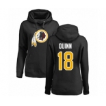 Football Women's Washington Redskins #18 Trey Quinn Black Name & Number Logo Pullover Hoodie