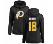 Football Women's Washington Redskins #18 Trey Quinn Black Name & Number Logo Pullover Hoodie