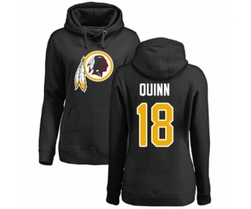 Football Women's Washington Redskins #18 Trey Quinn Black Name & Number Logo Pullover Hoodie