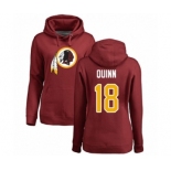 Football Women's Washington Redskins #18 Trey Quinn Maroon Name & Number Logo Pullover Hoodie