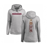 Football Women's Washington Redskins #20 Landon Collins Ash Backer Pullover Hoodie