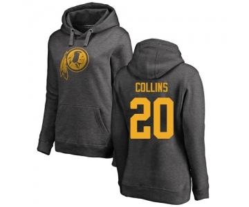 Football Women's Washington Redskins #20 Landon Collins Ash One Color Pullover Hoodie