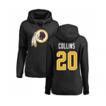 Football Women's Washington Redskins #20 Landon Collins Black Name & Number Logo Pullover Hoodie