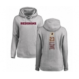 Football Women's Washington Redskins #23 Bryce Love Ash Backer Pullover Hoodie