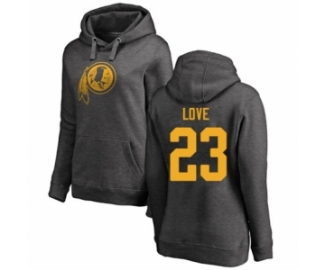 Football Women's Washington Redskins #23 Bryce Love Ash One Color Pullover Hoodie