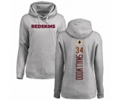 Football Women's Washington Redskins #34 Wendell Smallwood Ash Backer Pullover Hoodie