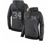 Football Women's Washington Redskins #34 Wendell Smallwood Stitched Black Anthracite Salute to Service Player Performance Hoodie