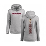 Football Women's Washington Redskins #7 Dwayne Haskins Ash Backer Pullover Hoodie