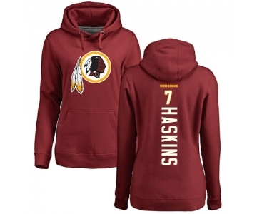 Football Women's Washington Redskins #7 Dwayne Haskins Maroon Backer Pullover Hoodie