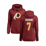 Football Women's Washington Redskins #7 Dwayne Haskins Maroon Name & Number Logo Pullover Hoodie