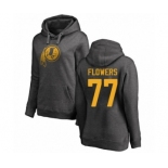 Football Women's Washington Redskins #77 Ereck Flowers Ash One Color Pullover Hoodie