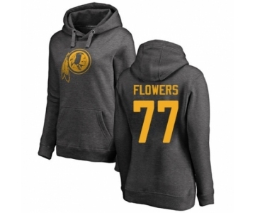 Football Women's Washington Redskins #77 Ereck Flowers Ash One Color Pullover Hoodie