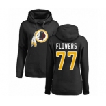 Football Women's Washington Redskins #77 Ereck Flowers Black Name & Number Logo Pullover Hoodie