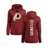 Football Women's Washington Redskins #77 Ereck Flowers Maroon Backer Pullover Hoodie