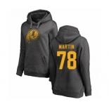 Football Women's Washington Redskins #78 Wes Martin Ash One Color Pullover Hoodie