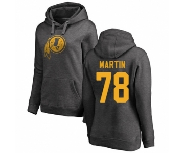 Football Women's Washington Redskins #78 Wes Martin Ash One Color Pullover Hoodie