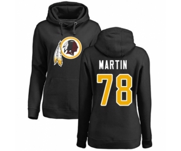 Football Women's Washington Redskins #78 Wes Martin Black Name & Number Logo Pullover Hoodie