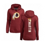 Football Women's Washington Redskins #78 Wes Martin Maroon Backer Pullover Hoodie