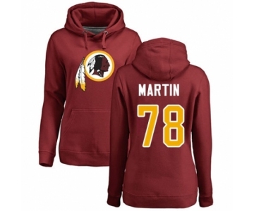 Football Women's Washington Redskins #78 Wes Martin Maroon Name & Number Logo Pullover Hoodie