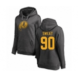 Football Women's Washington Redskins #90 Montez Sweat Ash One Color Pullover Hoodie