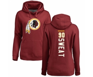 Football Women's Washington Redskins #90 Montez Sweat Maroon Backer Pullover Hoodie