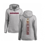 Football Women's Washington Redskins #91 Ryan Kerrigan Ash Backer Pullover Hoodie