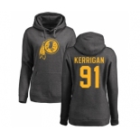 Football Women's Washington Redskins #91 Ryan Kerrigan Ash One Color Pullover Hoodie