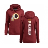 Football Women's Washington Redskins #91 Ryan Kerrigan Maroon Backer Pullover Hoodie