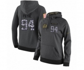 Football Women's Washington Redskins #94 Da'Ron Payne Stitched Black Anthracite Salute to Service Player Performance Hoodie