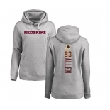 NFL Women's Nike Washington Redskins #93 Jonathan Allen Ash Backer Pullover Hoodie