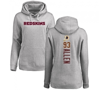 NFL Women's Nike Washington Redskins #93 Jonathan Allen Ash Backer Pullover Hoodie