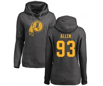 NFL Women's Nike Washington Redskins #93 Jonathan Allen Ash One Color Pullover Hoodie