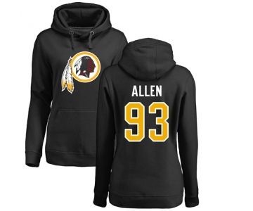 NFL Women's Nike Washington Redskins #93 Jonathan Allen Black Name & Number Logo Pullover Hoodie