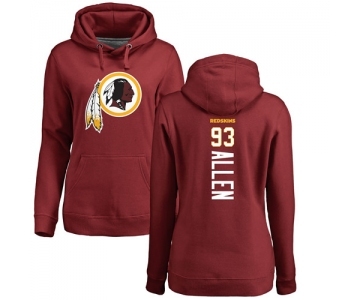 NFL Women's Nike Washington Redskins #93 Jonathan Allen Maroon Backer Pullover Hoodie