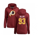 NFL Women's Nike Washington Redskins #93 Jonathan Allen Maroon Name & Number Logo Pullover Hoodie