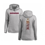 NFL Women's Nike Washington Redskins #95 Da'Ron Payne Ash Backer Pullover Hoodie