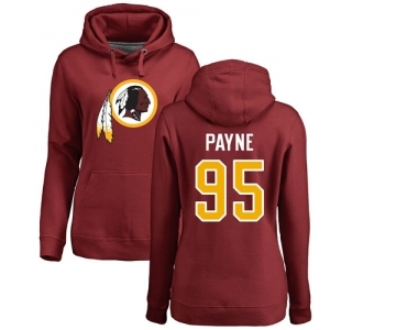 NFL Women's Nike Washington Redskins #95 Da'Ron Payne Maroon Name & Number Logo Pullover Hoodie