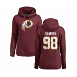 NFL Women's Nike Washington Redskins #98 Matt Ioannidis Maroon Name & Number Logo Pullover Hoodie