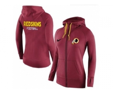 Women Nike Washington Redskins Full-Zip Performance Hoodie Red_1