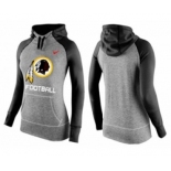 Women Nike Washington Redskins Performance Hoodie Grey & Black_1