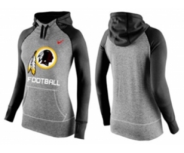 Women Nike Washington Redskins Performance Hoodie Grey & Black_1