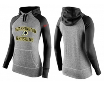 Women Nike Washington Redskins Performance Hoodie Grey & Black_2