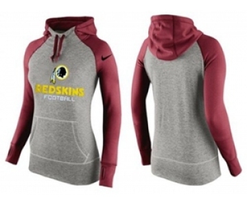 Women Nike Washington Redskins Performance Hoodie Grey & Red_1