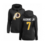 Women's Washington Redskins #7 Dwayne Haskins Black Name & Number Logo Pullover Hoodie