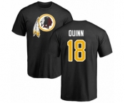 Football Washington Redskins #18 Trey Quinn Black Name & Number Logo T-Shirt